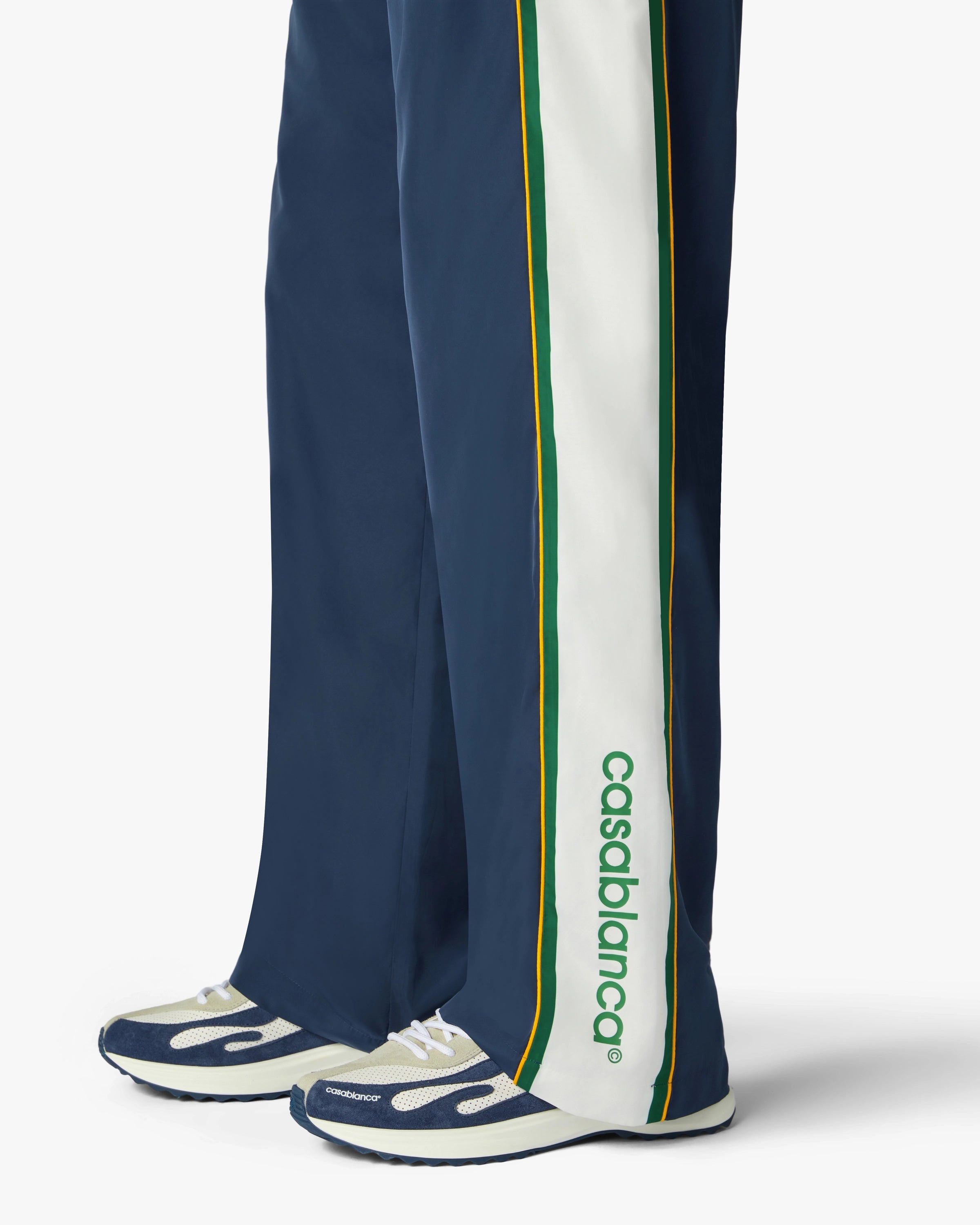 Green & Navy Check Track Pants
