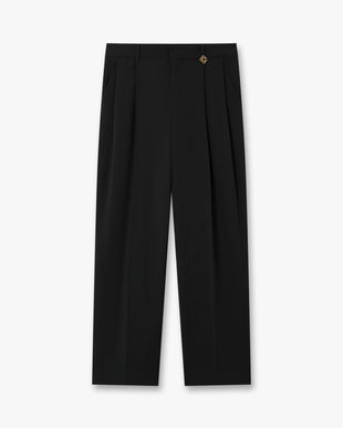 Pantalon droit gris à pinces