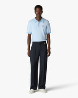 Grey Pleated Straight Leg Trousers