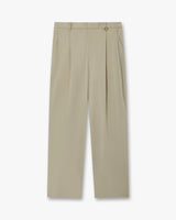 Light Brown Pleated Straight Leg Trousers
