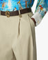 Light Brown Pleated Straight Leg Trousers