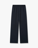 Dark Navy Monogram Silk Trousers