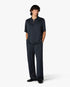 Dark Navy Monogram Silk Trousers