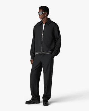 Black Wool Sports Trousers