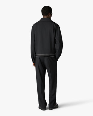 Black Wool Sports Trousers