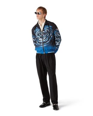 Warped Logo Ripple Windbreaker Jacket