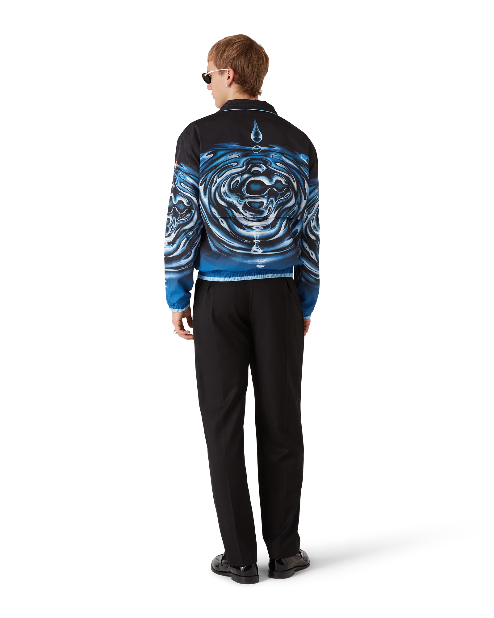 Warped Logo Ripple Windbreaker Jacket