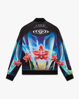 Orchid Racer Printed Silk Bomber Jacket