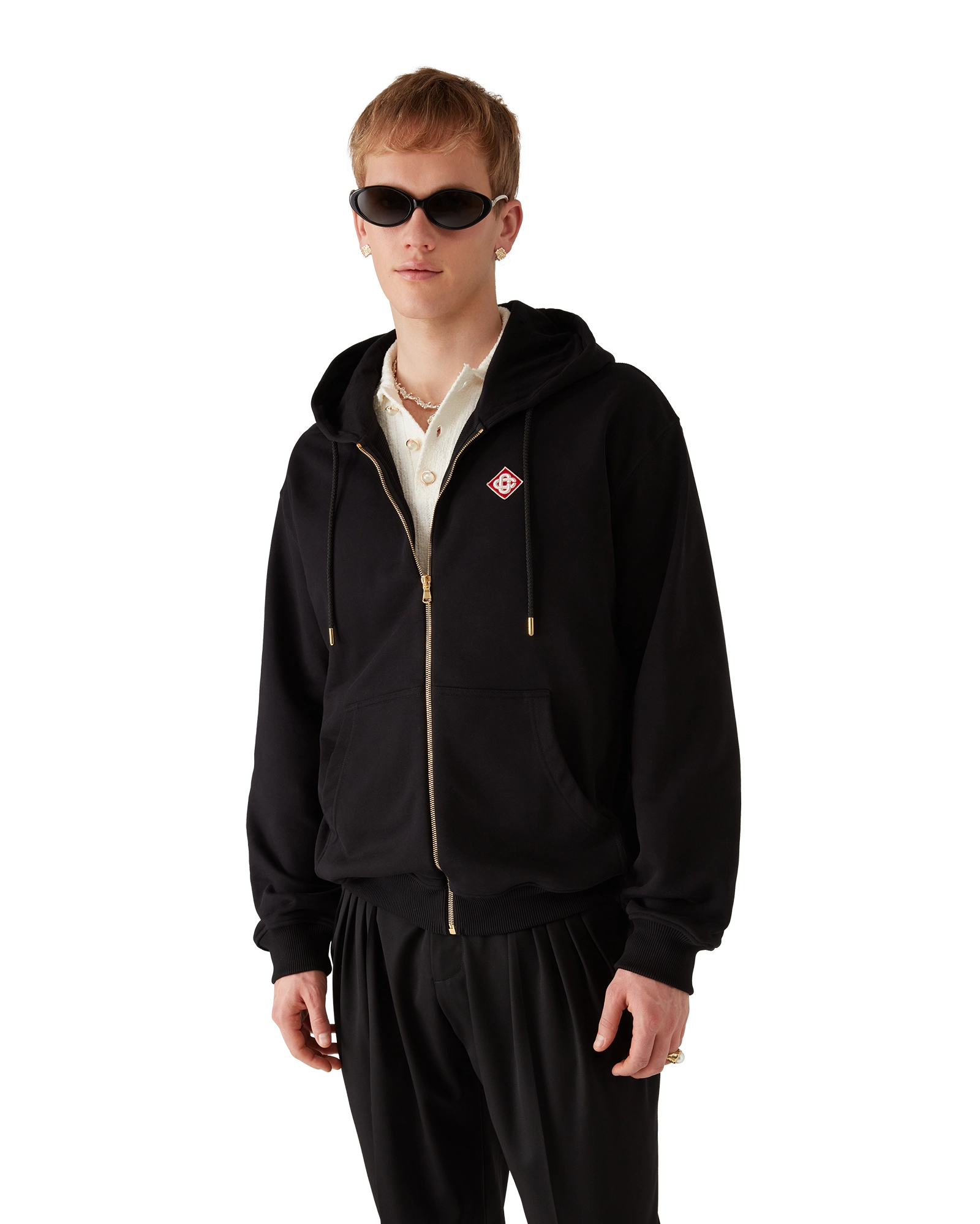 Diamond Logo Zip Hooded Sweatshirt