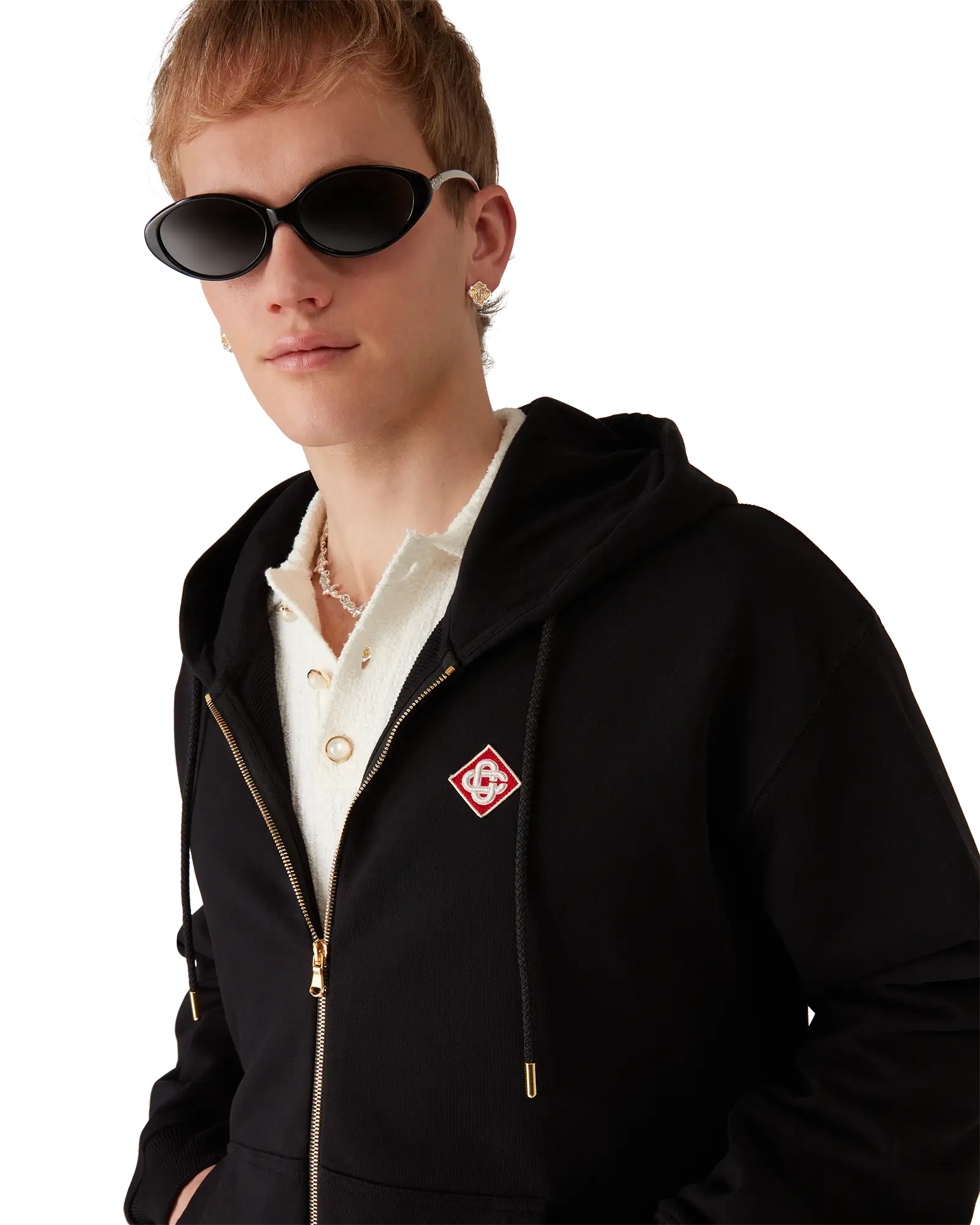 Diamond Logo Zip Hooded Sweatshirt