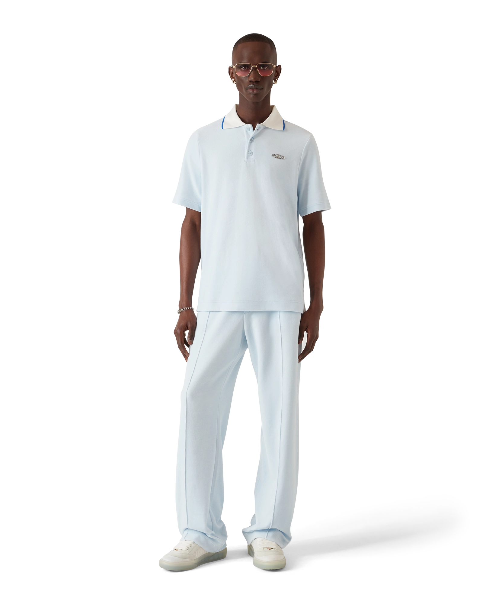 Velour Short Sleeve Polo Shirt