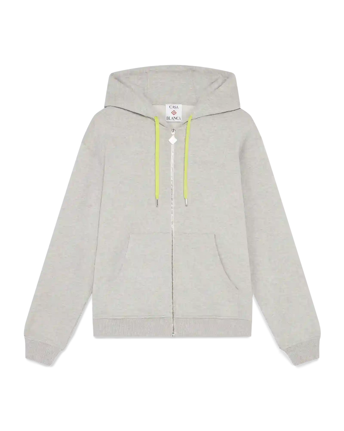 Cashmere Blend Zip-Up Hooded Sweatshirt