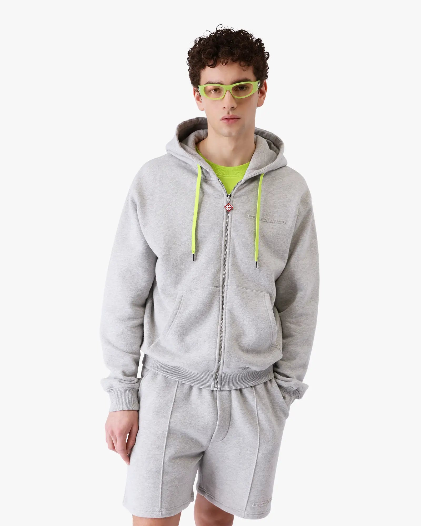 Cashmere Blend Zip-Up Hooded Sweatshirt