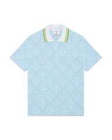 Pale Blue Jacquard Short Sleeve Jacquard Polo Shirt