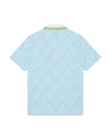 Pale Blue Jacquard Short Sleeve Jacquard Polo Shirt