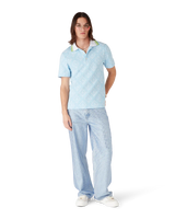 Pale Blue Jacquard Short Sleeve Jacquard Polo Shirt