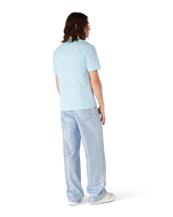 Pale Blue Jacquard Short Sleeve Jacquard Polo Shirt