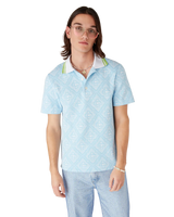 Pale Blue Jacquard Short Sleeve Jacquard Polo Shirt