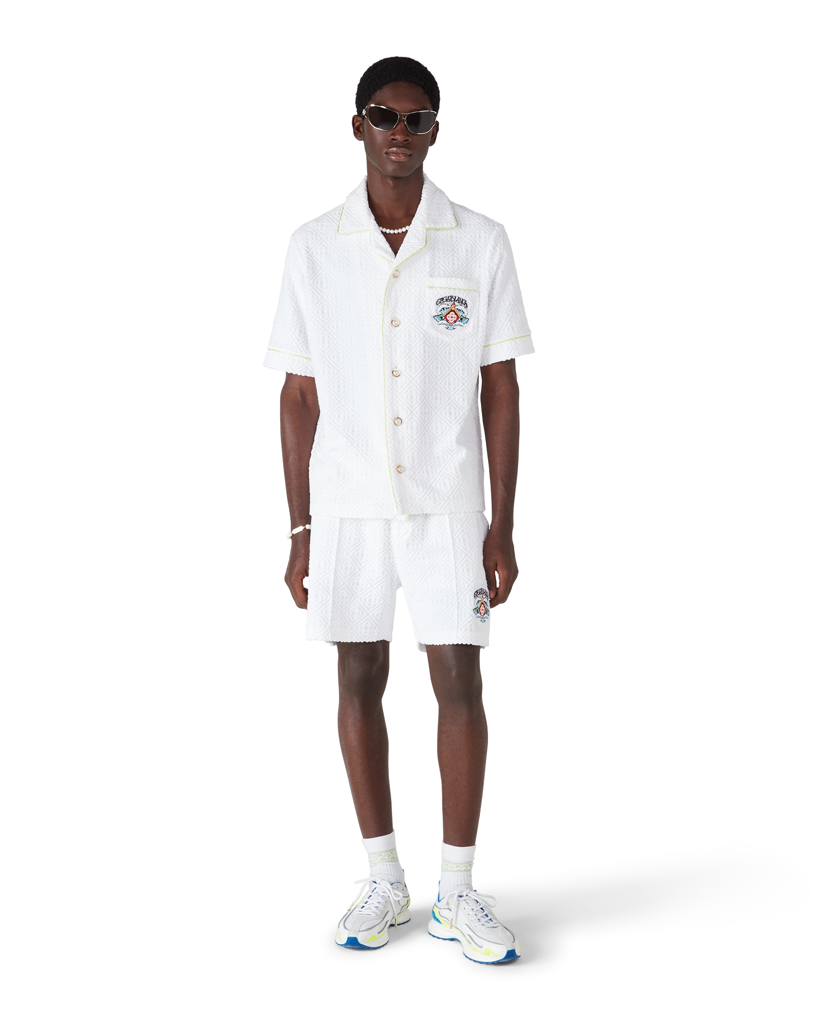 White Towelling Shorts