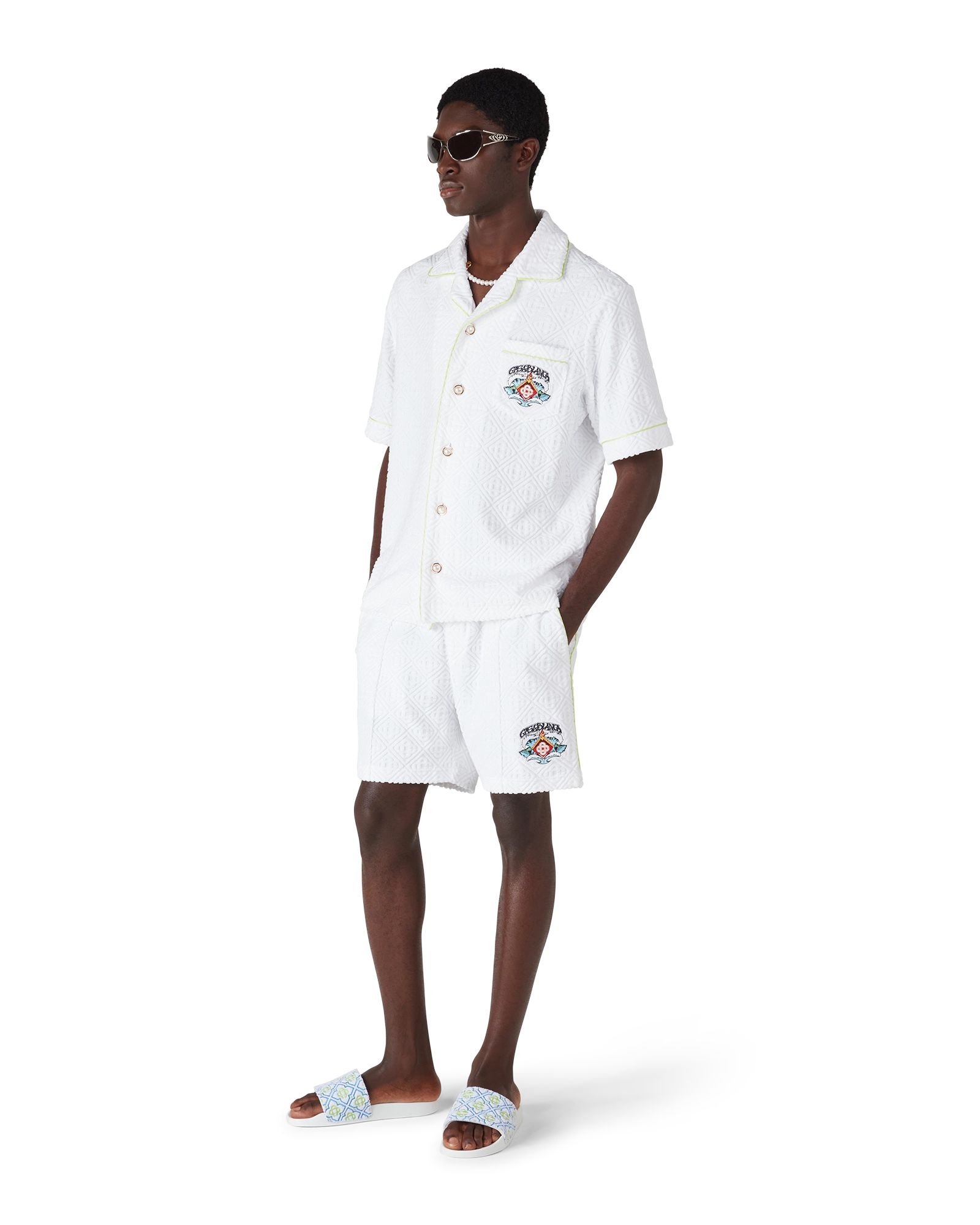 White Towelling Shorts