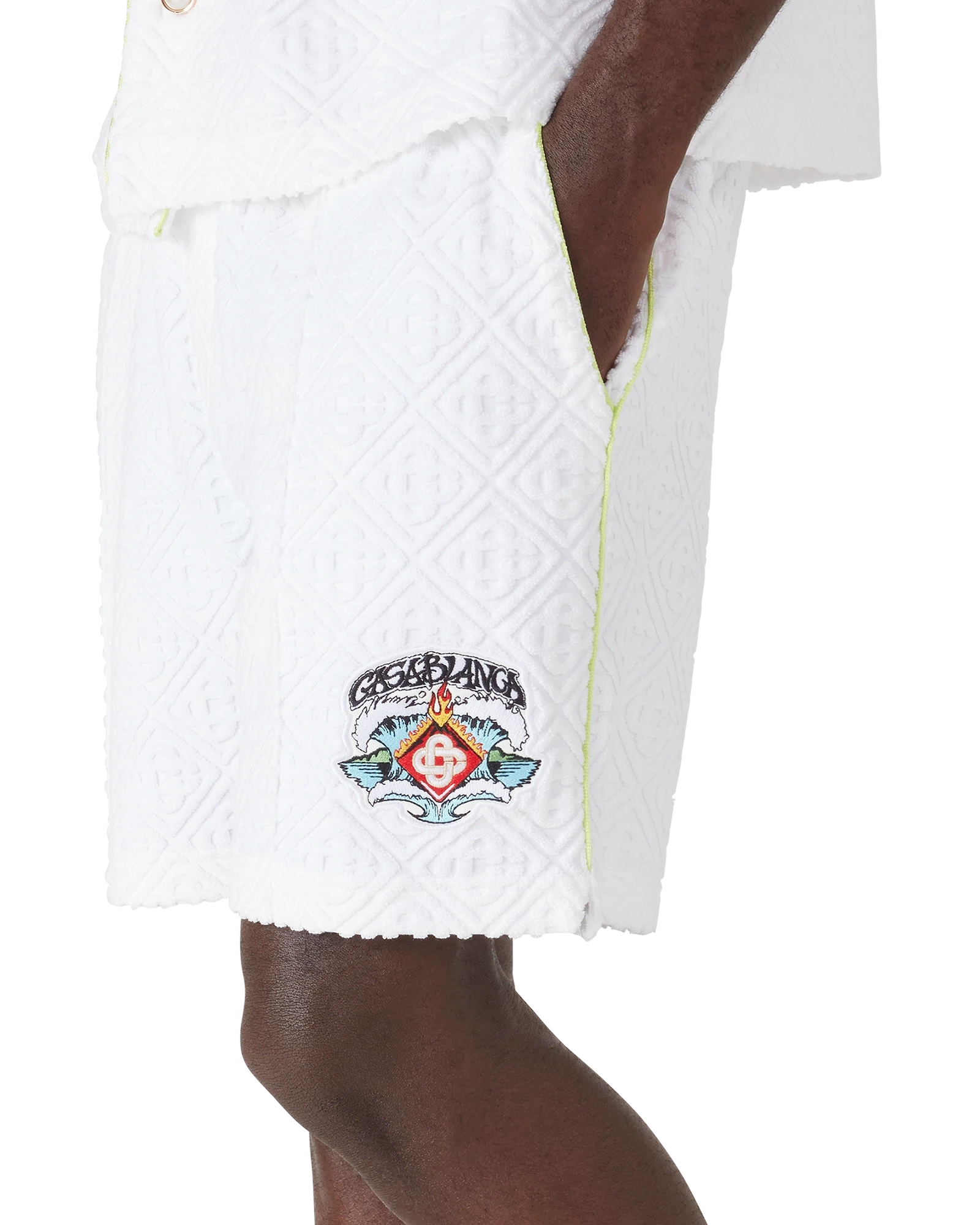 White Towelling Shorts