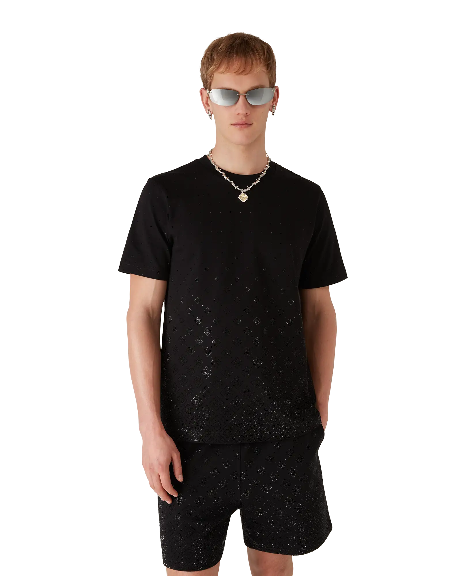 Crystal Monogram Logo Short Sleeve T-Shirt