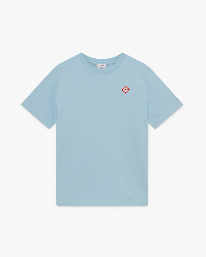 Pale Blue Diamond Logo Short Sleeve T-Shirt