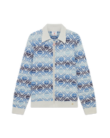 Space Dye Monogram Long Sleeve Merino Cardigan