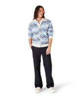 Space Dye Monogram Long Sleeve Merino Cardigan