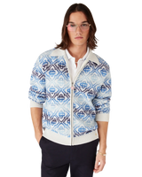 Space Dye Monogram Long Sleeve Merino Cardigan