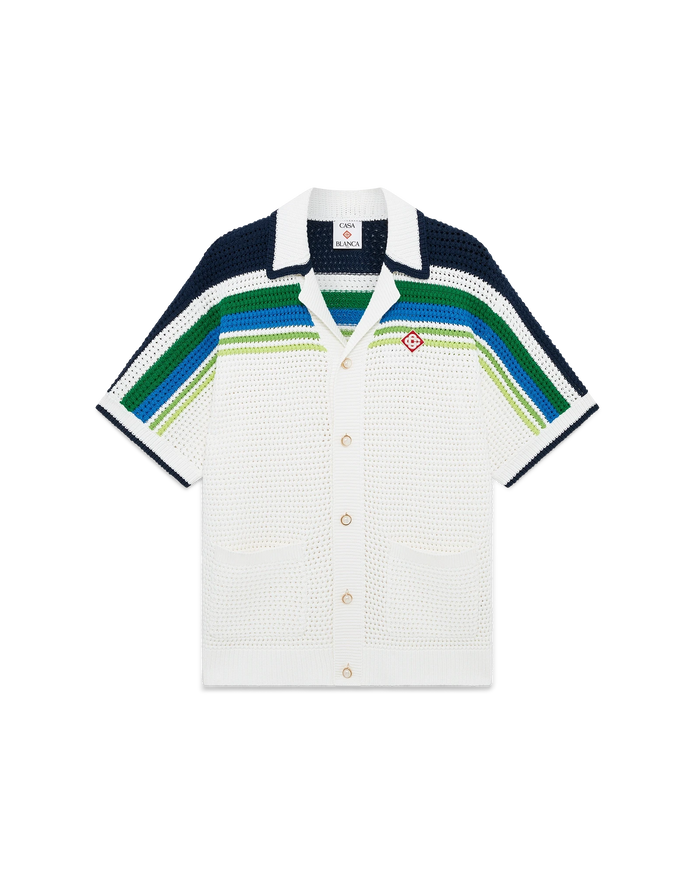 Stripe Short Sleeve Knitted Shirt