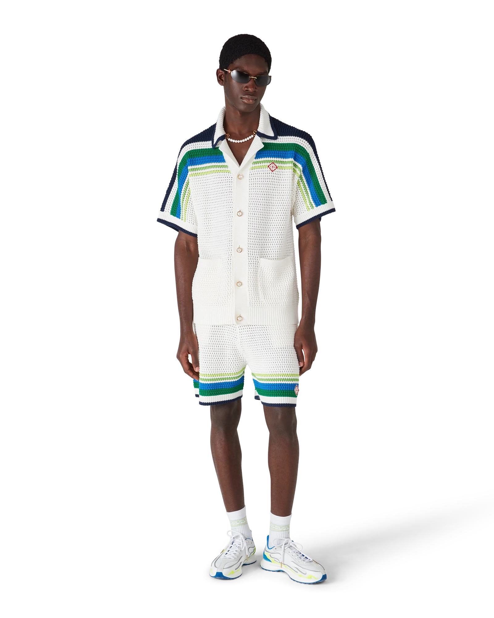 Stripe Short Sleeve Knitted Shirt