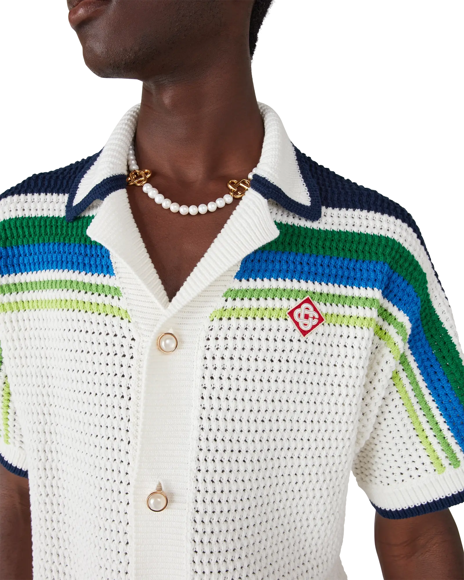 Stripe Short Sleeve Knitted Shirt