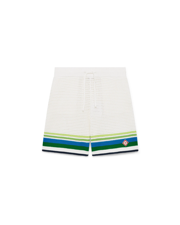 Short en maille à rayures