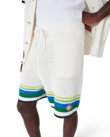 Short en maille à rayures