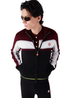 Veste de survêtement en maille mérinos à rayures