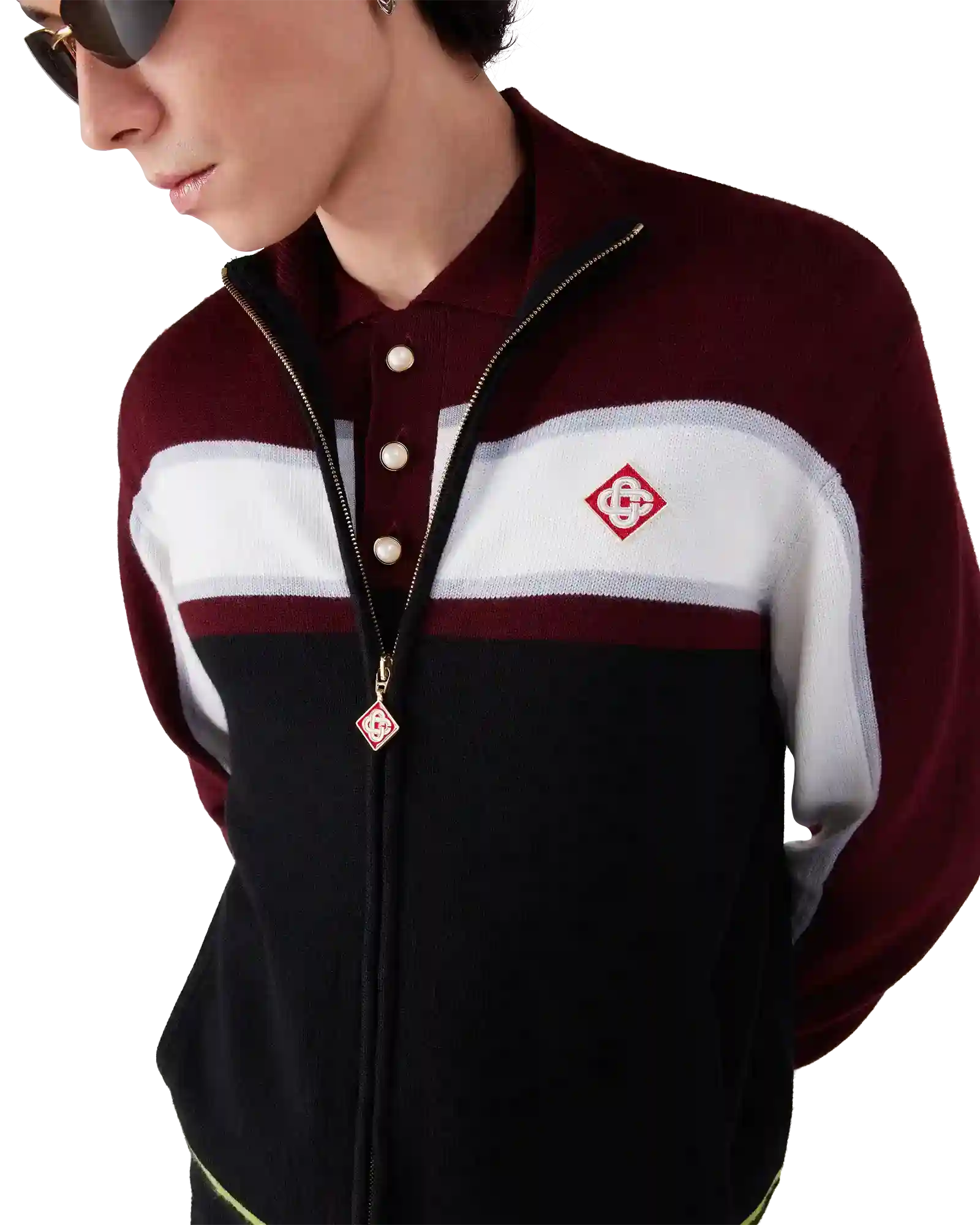 Stripe Merino Knit Track Jacket