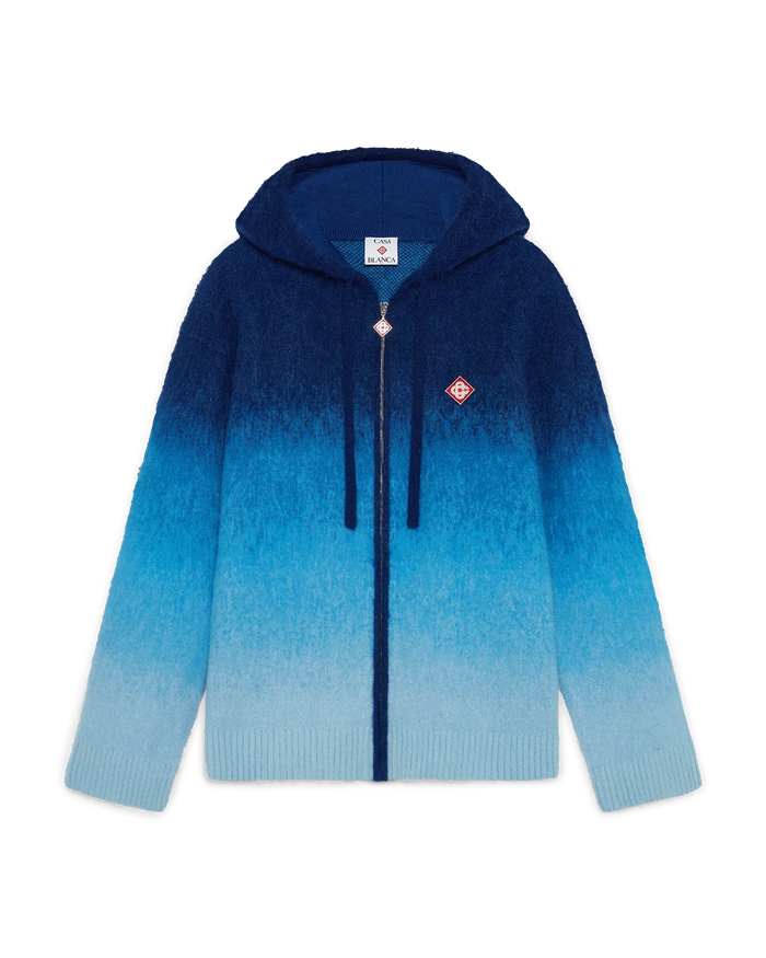 Gradient Mohair Hooded Sweatshirt