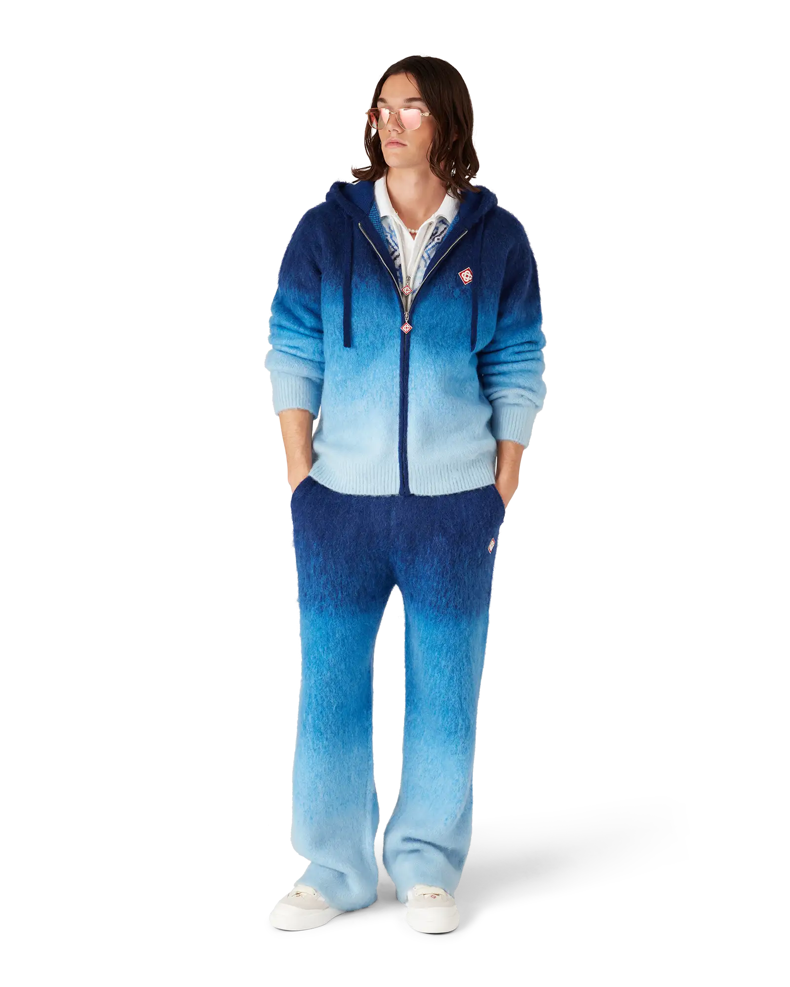 Gradient Mohair Hooded Sweatshirt