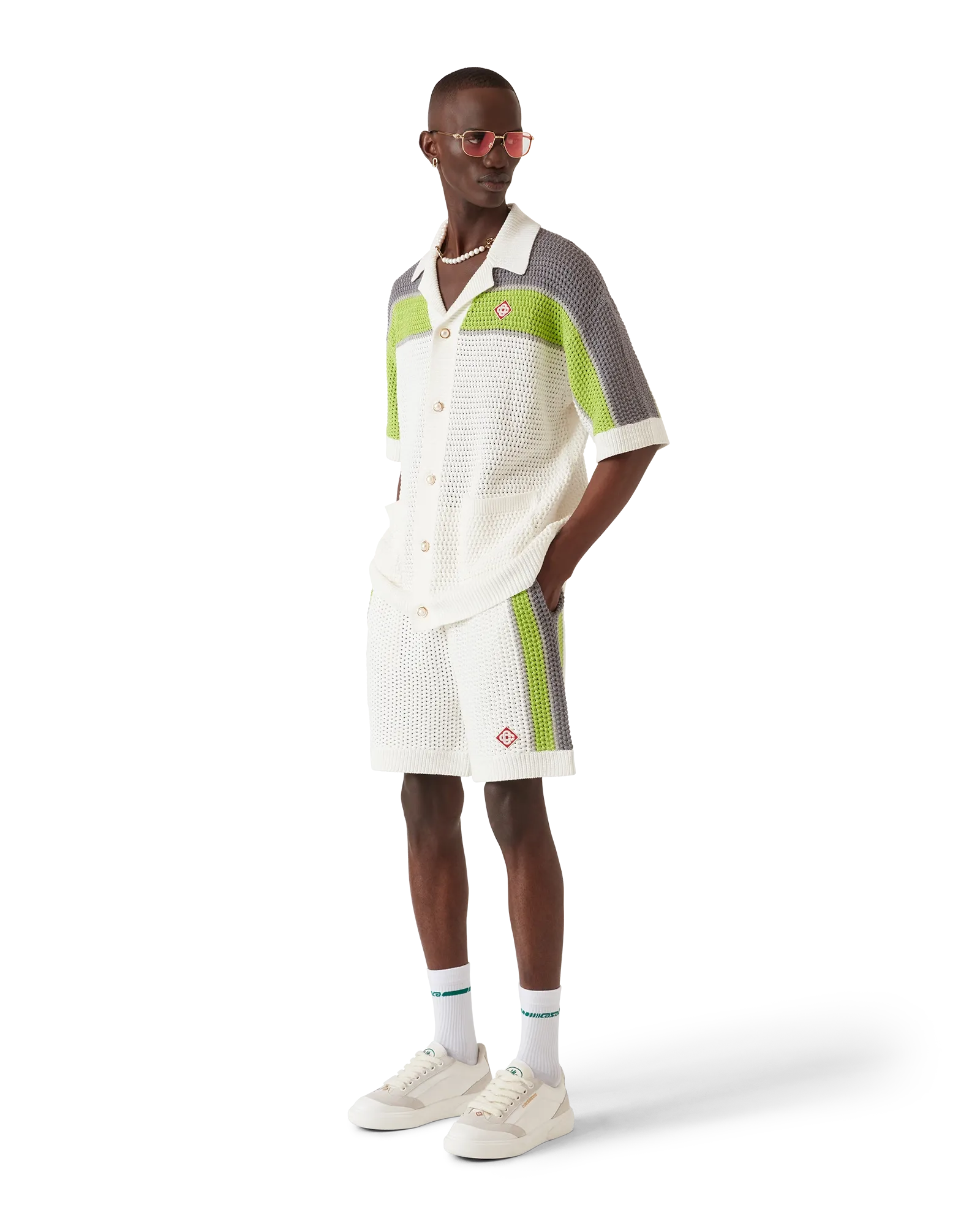 Stripe Crochet Shorts