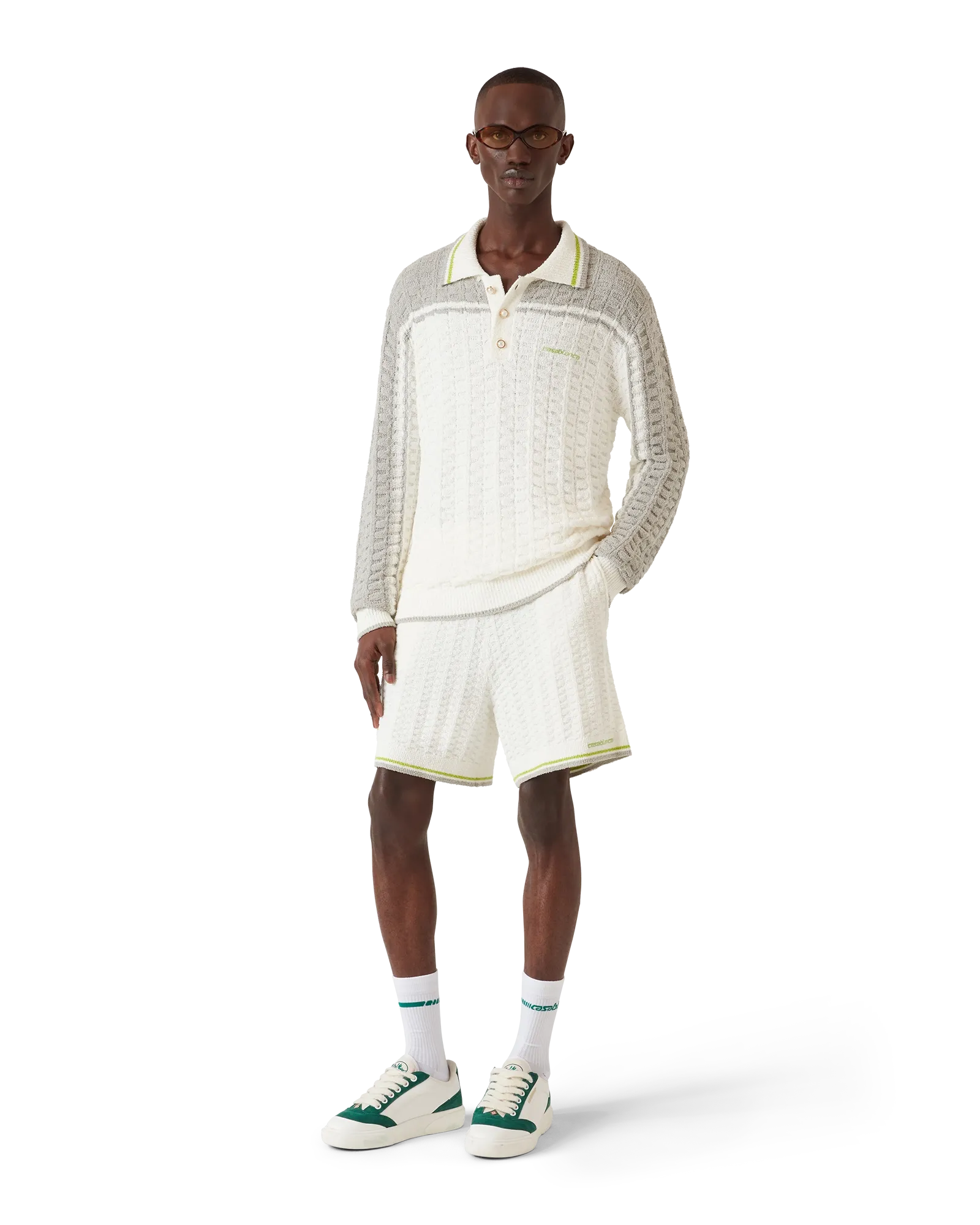 Tennis Boucle Long Sleeve Polo Shirt