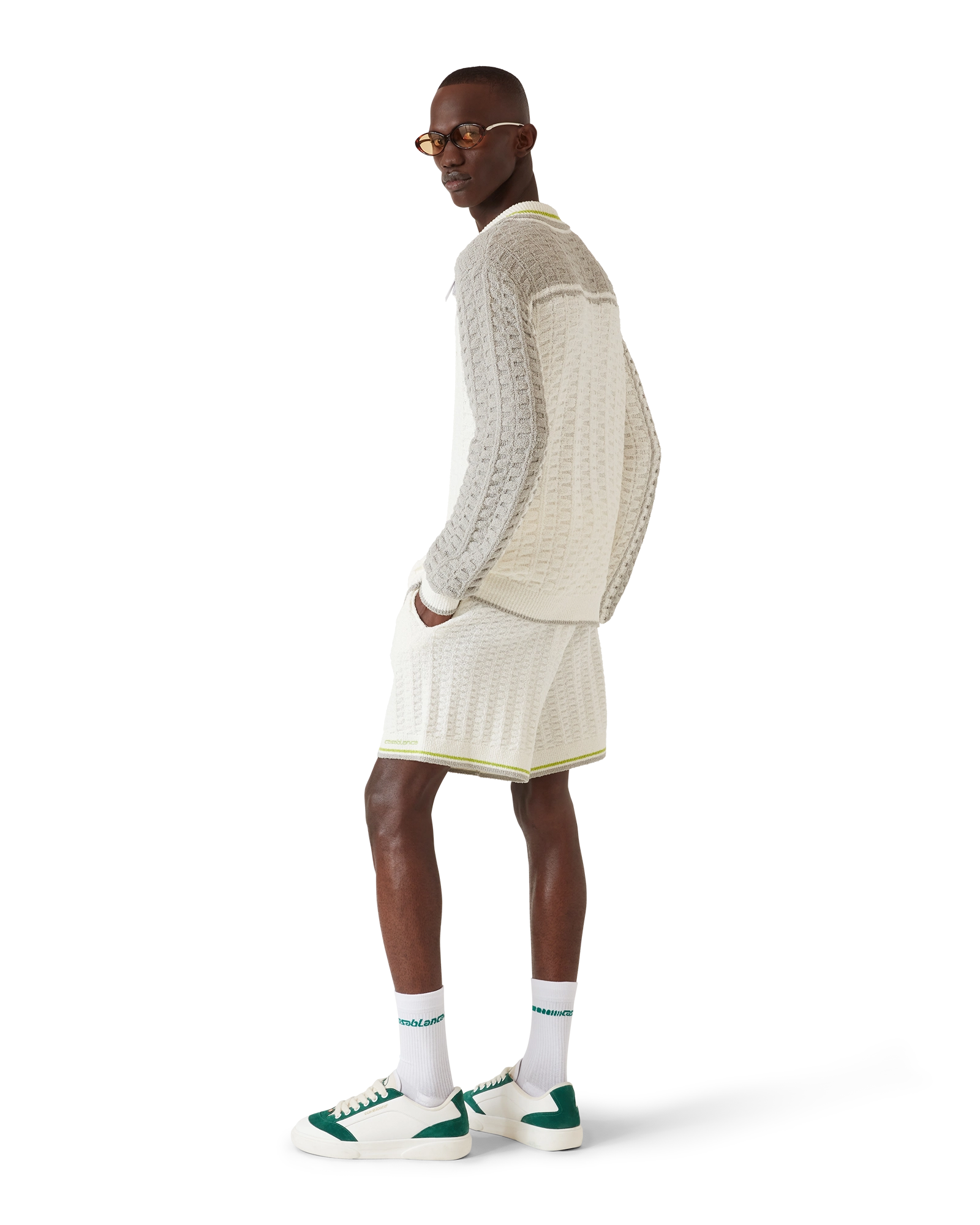 Tennis Boucle Long Sleeve Polo Shirt