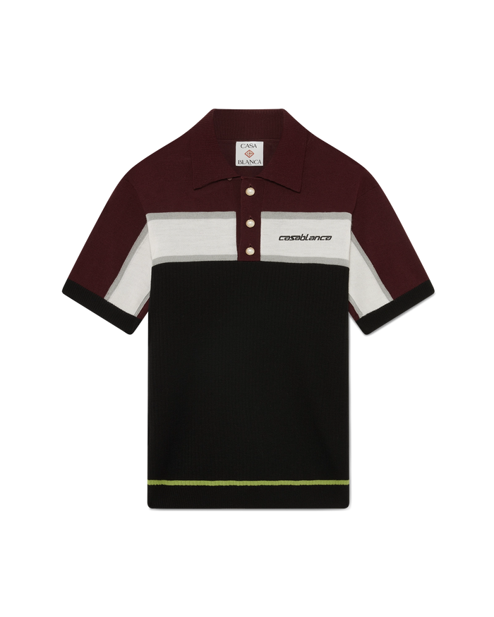 Stripe Merino Knit Polo