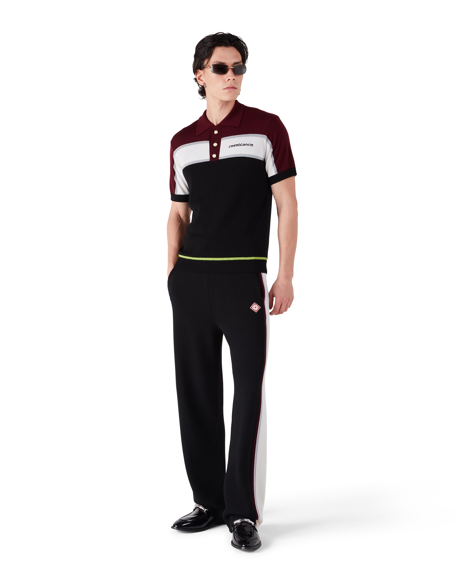 Stripe Merino Knit Polo