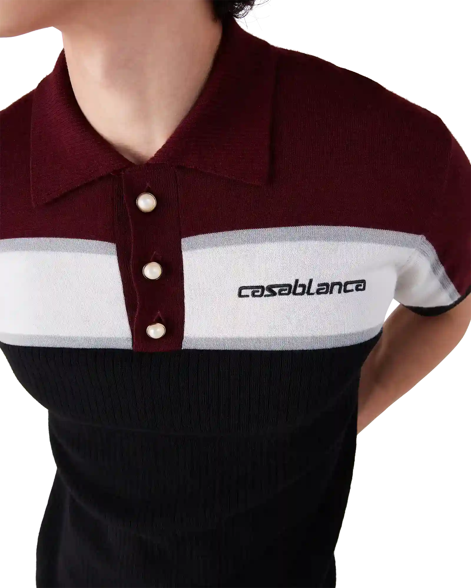Stripe Merino Knit Polo