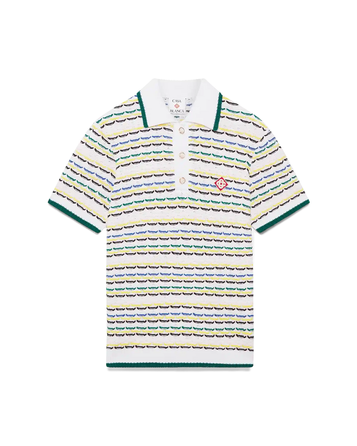 Tuck Stitch Short Sleeve Polo Shirt