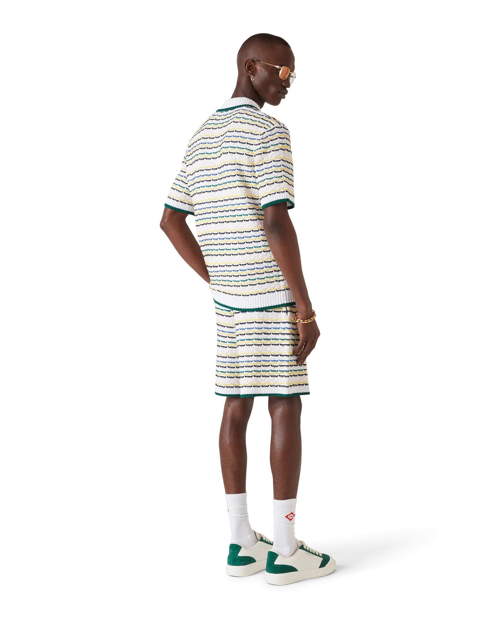 Tuck Stitch Short Sleeve Polo Shirt