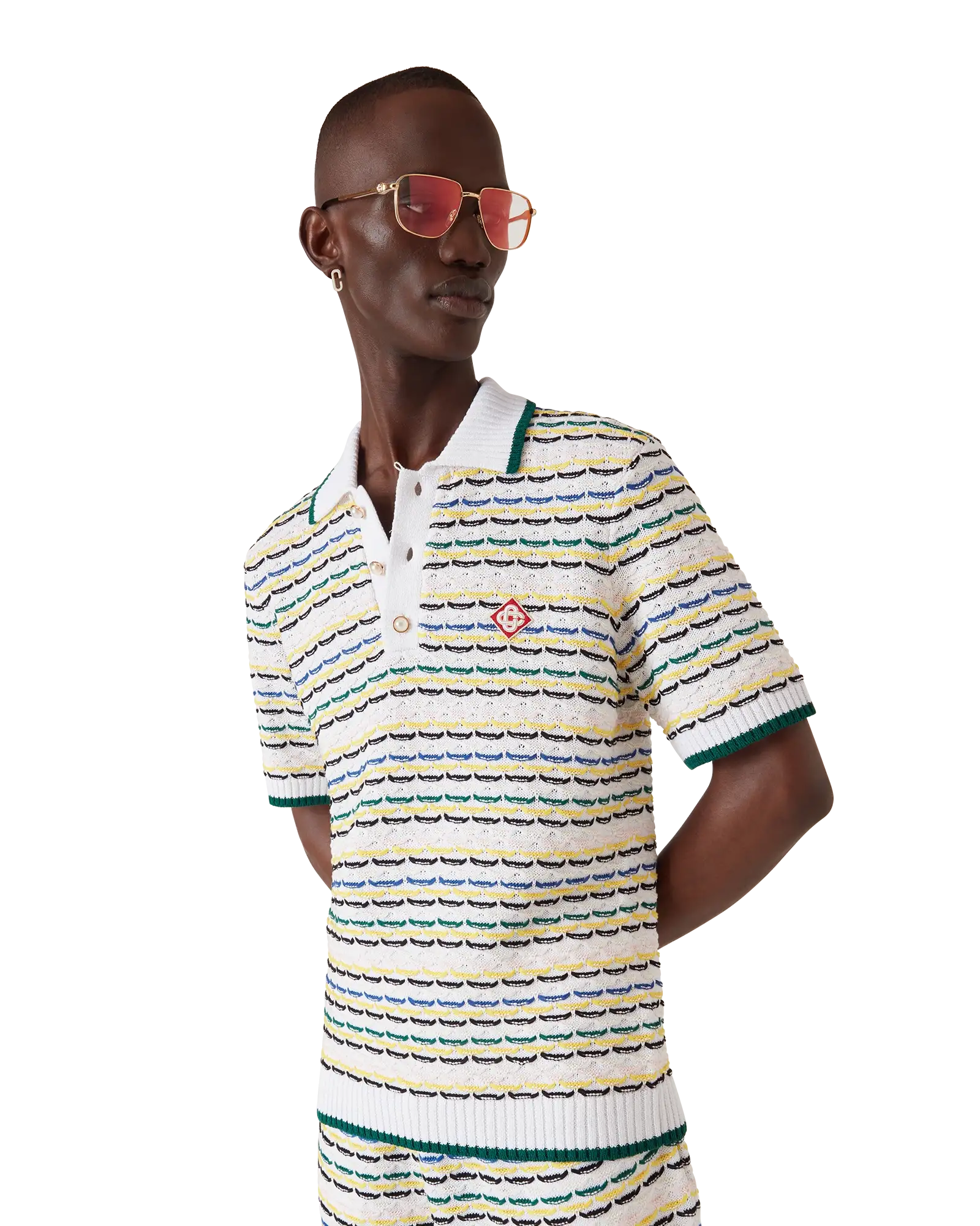 Tuck Stitch Short Sleeve Polo Shirt