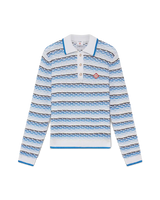 Tuck Stitch Long Sleeve Polo Shirt