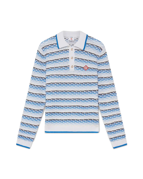 Tuck Stitch Long Sleeve Polo Shirt – Casablanca